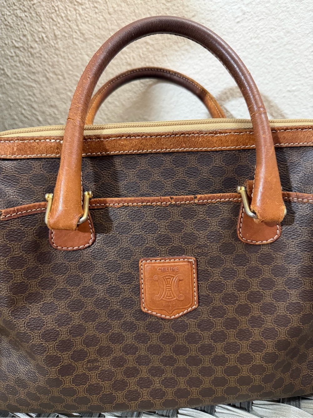 Vintage Celine Macadam Top Handle Satchel - Made in Italy - Picture 15 of 16